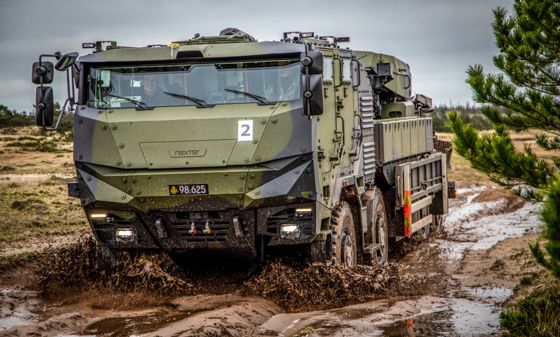Forsvaret modtager i øjeblikket i betydeligt omfang nyt og moderne materiel - her en terrængående sag hos Danske Artilleriregiment i Oksbøl.
Foto: FKO